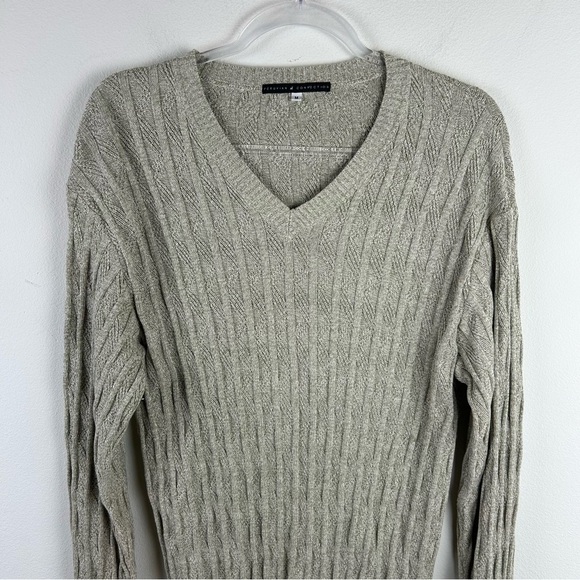 Peruvian Connection 100% Pima Cotton Long sleeve v-neck cable knit sweater M - Picture 2 of 12